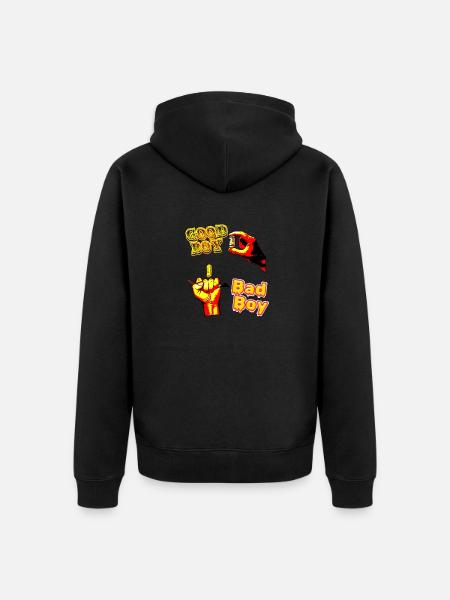 Good boy VS bad boy - Unisex Premium Organic Zip Hoodie - black