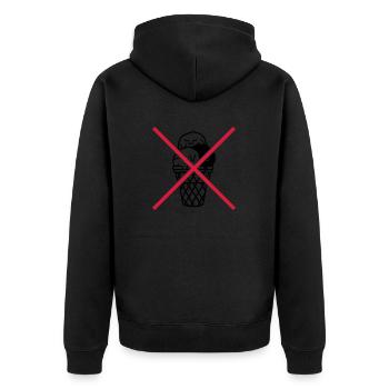 Schild keine Eiskugeln Waffel - Unisex Premium Bio Zip Hoodie - Schwarz - Hinten - Nico (187cm)