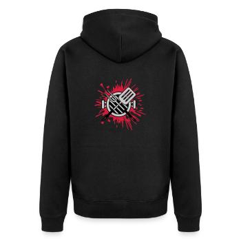 Splashes of Color Charcoal Grill Grill Master Barbecue - Unisex Premium Organic Zip Hoodie - black - Back - Nico (187cm)