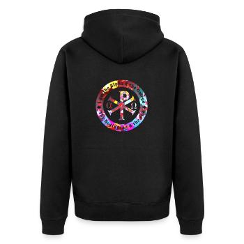 Symbole début fin Alpha Oméga Dieu Chrétien - Veste à capuche bio Premium Unisexe - noir - Dos - Nico (187cm)