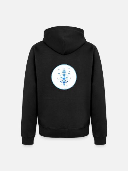 Mystique Collection ~ light blue ~ n°9 - Unisex Premium Organic Zip Hoodie - black