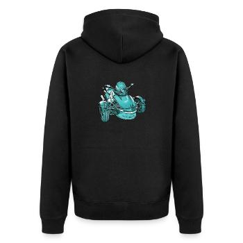 Trike Spyder turquoise - Unisex Premium Organic Zip Hoodie - black - Back - Nico (187cm)