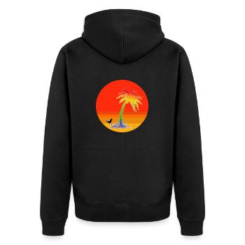 Arc-en-ciel de palmier - Veste à capuche bio Premium Unisexe - noir - Dos - Nico (187cm)
