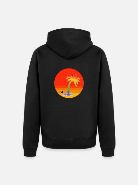 Palm Rainbow - Unisex Premium Organic Zip Hoodie - black