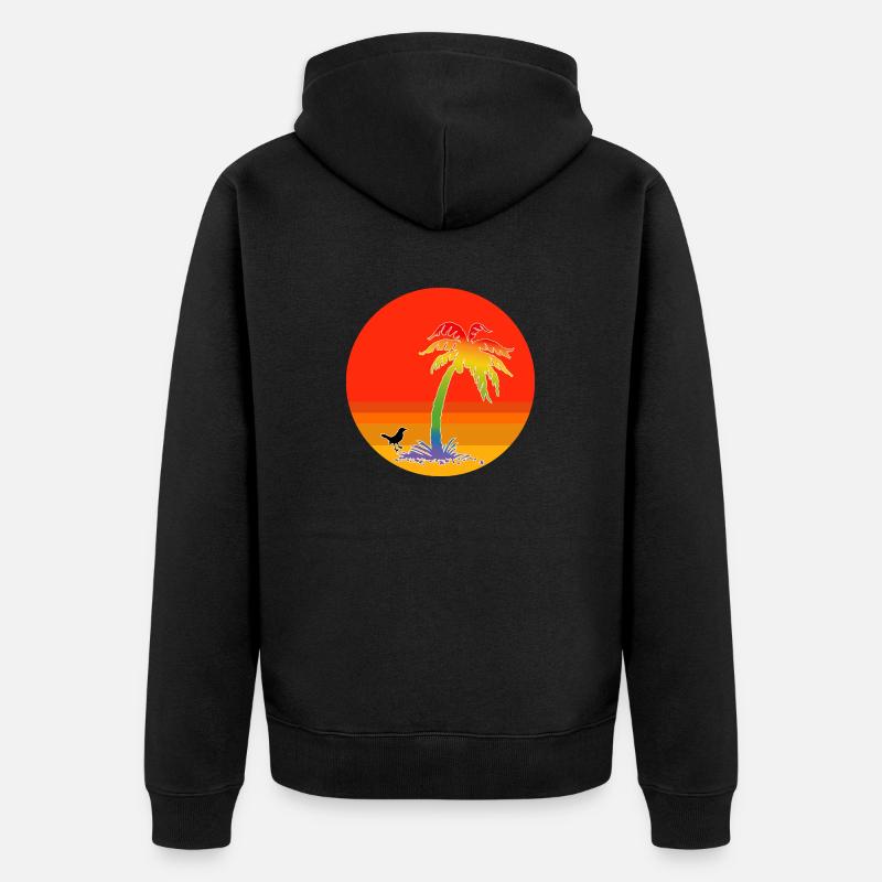 Arc-en-ciel de palmier - Veste à capuche bio Premium Unisexe - noir