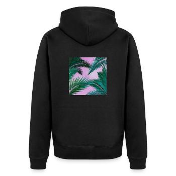 Palmiers tropicaux - Veste à capuche bio Premium Unisexe - noir - Dos - Nico (187cm)