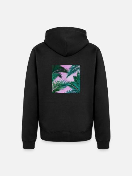 Tropical Palm Trees - Unisex Premium Organic Zip Hoodie - black