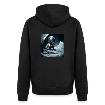 Flippant - Veste à capuche bio Premium Unisexe - noir - Dos - Nico (187cm)