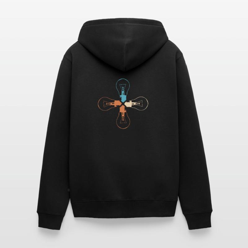 Idea Light Bulb Light Brain Lamp Thinking Vector Unisex Premium Organic Zip Hoodie