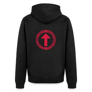 What Winners Look Like - Unisex Premium Bio Zip Hoodie - Schwarz - Hinten - Nico (187cm)