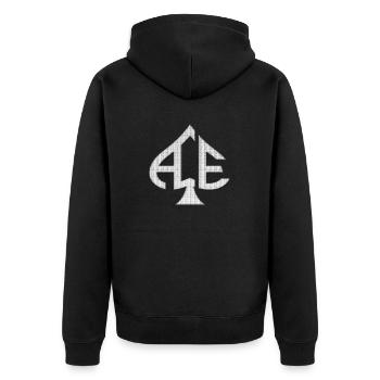 Ace of Spades Casino Poker Kartenspiele Geld Glück - Unisex Premium Bio Zip Hoodie - Schwarz - Hinten - Nico (187cm)