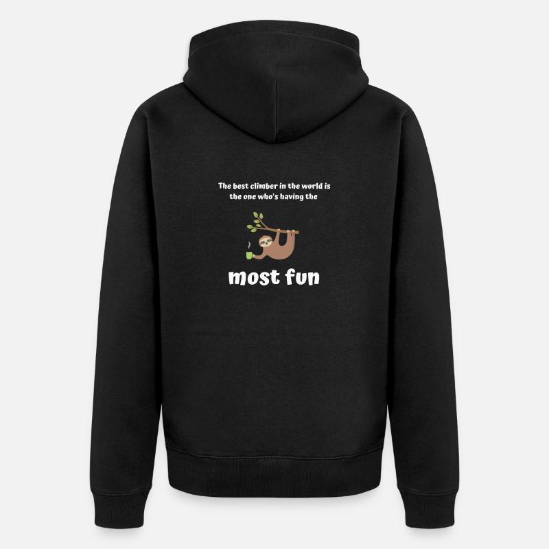 weltbester Kletterer Design weiss - Unisex Premium Bio Zip Hoodie - Schwarz