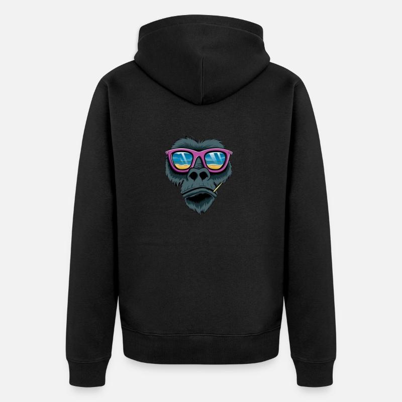Gorille - Veste à capuche bio Premium Unisexe - noir