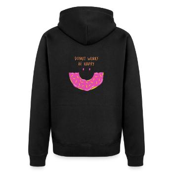Ne vous inquiétez pas soyez heureux - Veste à capuche bio Premium Unisexe - noir - Dos - Nico (187cm)