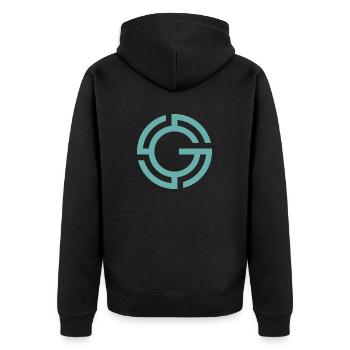 G Clothing Brand - Unisex Premium Organic Zip Hoodie - black - Back - Nico (187cm)