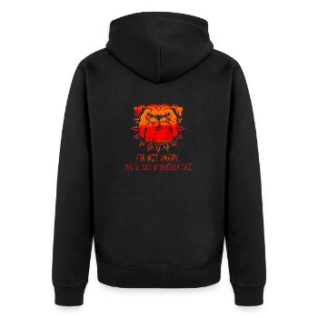 Angry face face angry Swedish Swedish dog - Unisex Premium Organic Zip Hoodie - black - Back - Nico (187cm)
