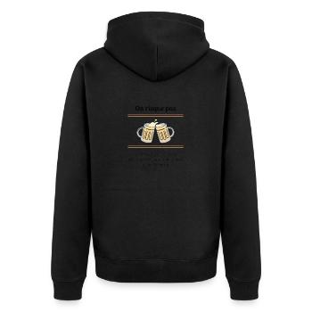 Blague de beauf - Veste à capuche bio Premium Unisexe - noir - Dos - Nico (187cm)