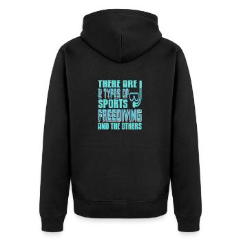 There Are Two Types OF Sports - Unisex Premium Organic Zip Hoodie - black - Back - Nico (187cm)