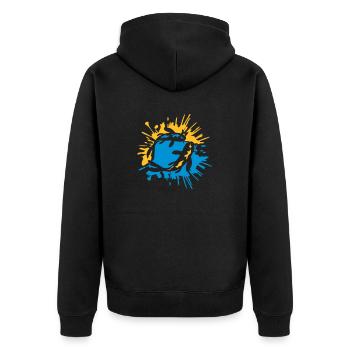 Goutte colorée 2 koi - Veste à capuche bio Premium Unisexe - noir - Dos - Nico (187cm)