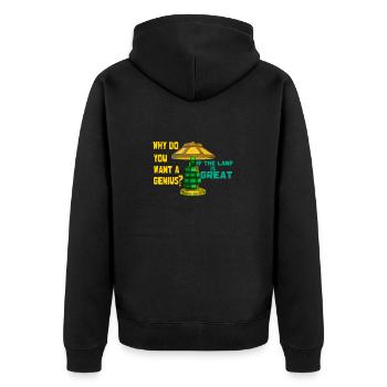 DIE LAMPE - Unisex Premium Bio Zip Hoodie - Schwarz - Hinten - Nico (187cm)