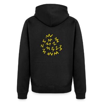 Lightning Yellow Storm and Energy - Unisex Premium Organic Zip Hoodie - black - Back - Nico (187cm)