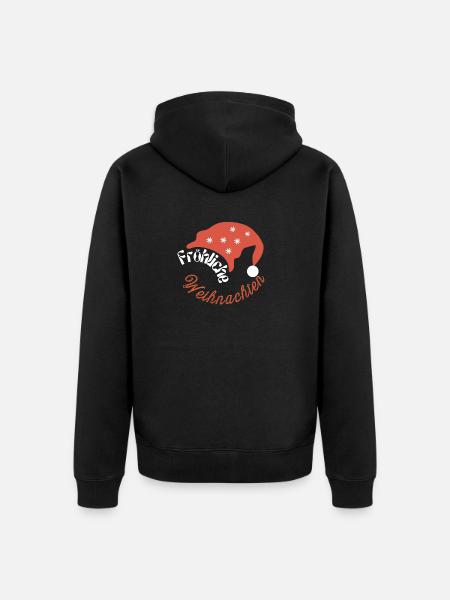 Fröhliche Weihnachten - Veste à capuche bio Premium Unisexe - noir