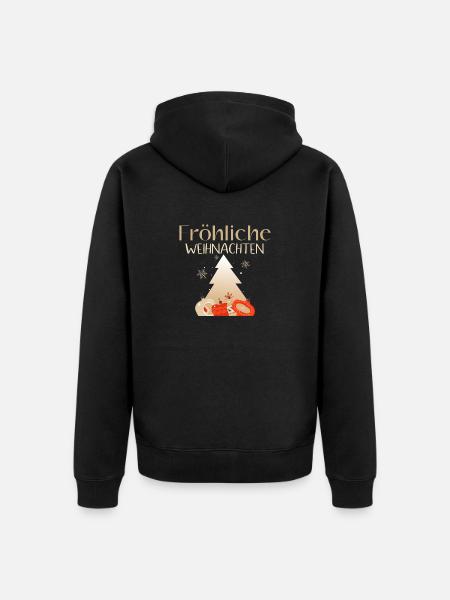 Fröhliche Weihnachten - Veste à capuche bio Premium Unisexe - noir