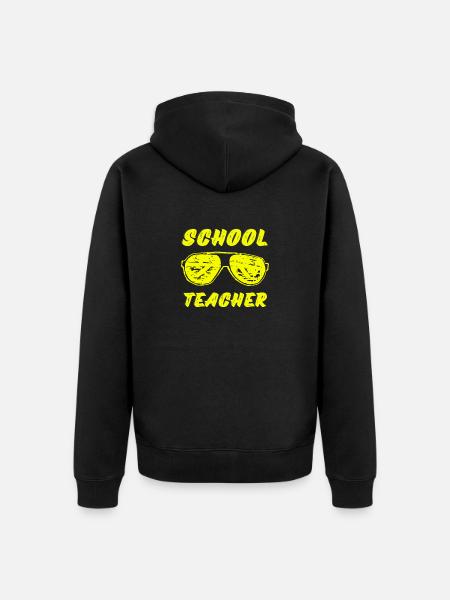 school teacher yellow sunglasses - Unisex Premium Organic Zip Hoodie - black