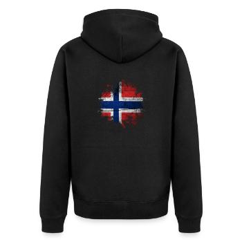 Norge Norge Oslo Skandinavia viking - Premium økologisk unisex-hettejakke - svart - Bak - Nico (187cm)