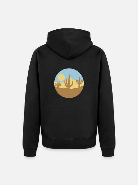 Sun Desert Landscape Silhouette - Unisex Premium Organic Zip Hoodie - black