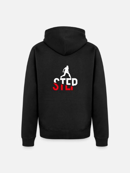 STEP - Unisex Premium Organic Zip Hoodie - black