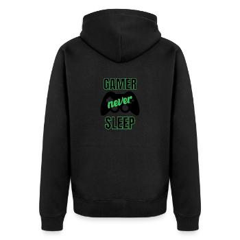 Gamer never sleep - Veste à capuche bio Premium Unisexe - noir - Dos - Nico (187cm)