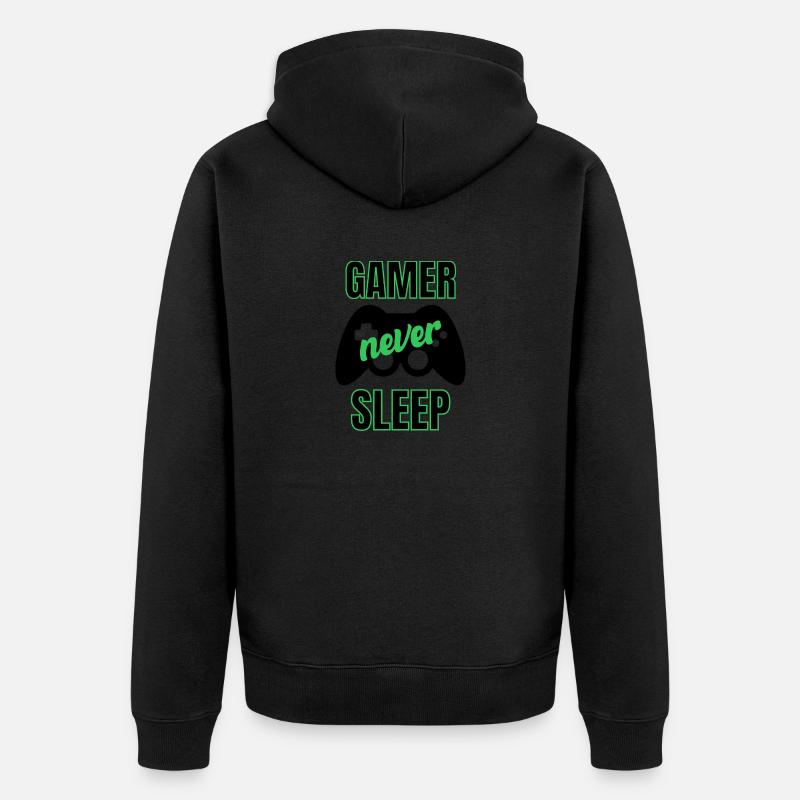 Gamer never sleep - Veste à capuche bio Premium Unisexe - noir