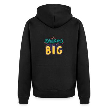 T shirt dream big - Veste à capuche bio Premium Unisexe - noir - Dos - Nico (187cm)