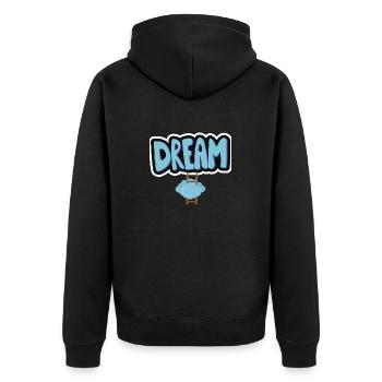 T shirt dream big - Veste à capuche bio Premium Unisexe - noir - Dos - Nico (187cm)