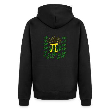Pi Green and Yellow Flashes Maths Engineer Science - Unisex Premium Organic Zip Hoodie - black - Back - Nico (187cm)