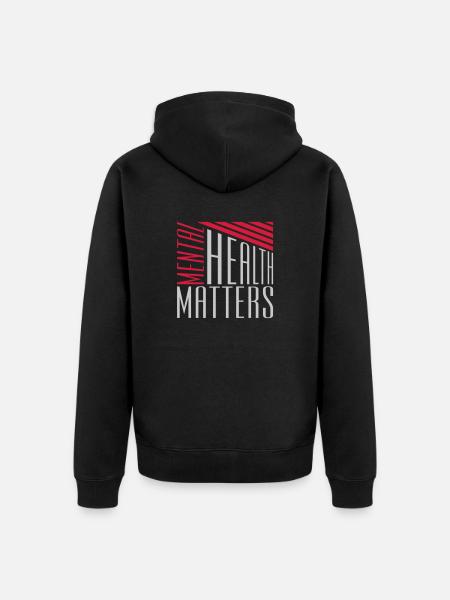 mental health matters quote - Unisex Premium Organic Zip Hoodie - black