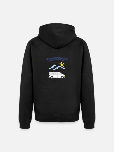 motorhome is calling - Unisex Premium Organic Zip Hoodie - black