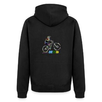 mtb vtt descente - Veste à capuche bio Premium Unisexe - noir - Dos - Nico (187cm)