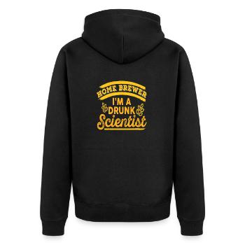 Home Brewer I'm A Drunk Scientist Retro Funny - Unisex Premium Organic Zip Hoodie - black - Back - Nico (187cm)