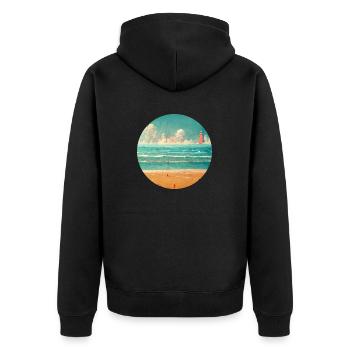 Phare de Family Beach - Veste à capuche bio Premium Unisexe - noir - Dos - Nico (187cm)