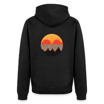 Peinture vintage au coucher du soleil - Veste à capuche bio Premium Unisexe - noir - Dos - Nico (187cm)