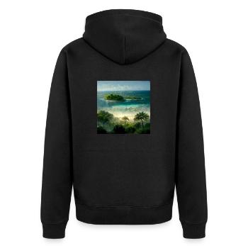 Peinture Future Paradise Island - Veste à capuche bio Premium Unisexe - noir - Dos - Nico (187cm)