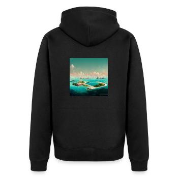 Peinture Future Paradise Island - Veste à capuche bio Premium Unisexe - noir - Dos - Nico (187cm)