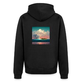 Peinture Future Paradise Island - Veste à capuche bio Premium Unisexe - noir - Dos - Nico (187cm)