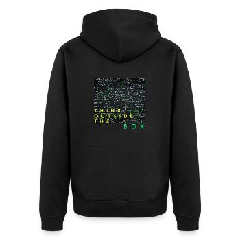 Denken Sie über den Tellerrand hinaus positive Gedanken glücklich - Unisex Premium Bio Zip Hoodie - Schwarz - Hinten - Nico (187cm)