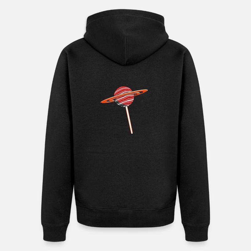 Saturne Planète Sucette - Veste à capuche bio Premium Unisexe - noir