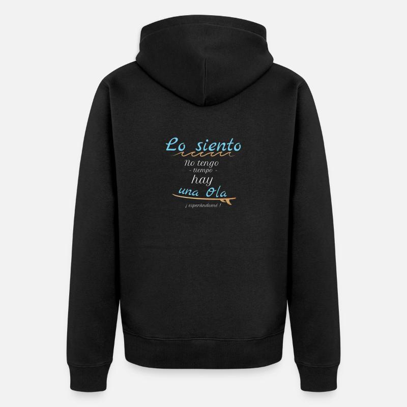 Texte Surfeur Es - Veste à capuche bio Premium Unisexe - noir