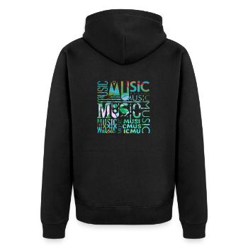 Musique drôle jazz retro song hipster vinyl rock - Veste à capuche bio Premium Unisexe - noir - Dos - Nico (187cm)