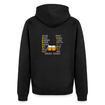 Beer, bier, biére, pivo,cerveza, ... - Unisex Premium Organic Zip Hoodie - black - Back - Nico (187cm)